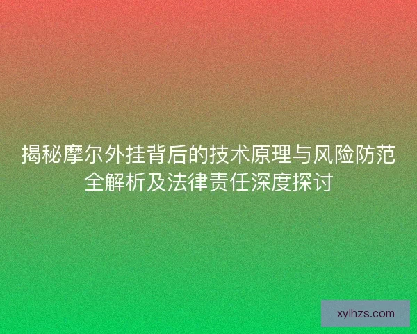 揭秘摩尔外挂背后的技术原理与风险防范全解析及法律责任深度探讨 揭秘摩尔外挂背后的技术原理与风险防范全解析及法律责任深度探讨